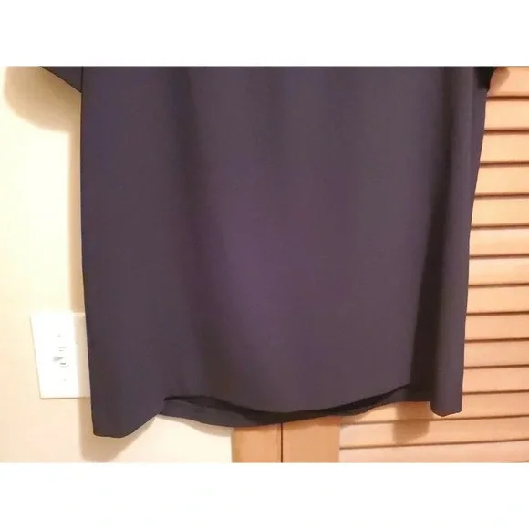 PAULE KA Black Short Sleeve Top Satin Trim Satin